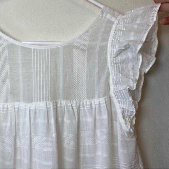 REBECCA MINKOFF Rose Flutter Sleeve Babydoll Lace Mini Dress White Sz Small - Picture 7 of 14